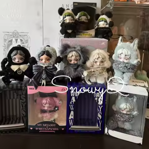 Genuine POP MART SKULLPANDA Japan Limited MGM WEDNESDAY Darkness Style Series Vinyl Pendant Collecti