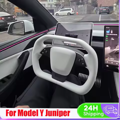 Cybertruck 350mm Yoke Handle For Tesla Model Y Juniper Cybertruck Yoke Steering Wheel Racing Model Y