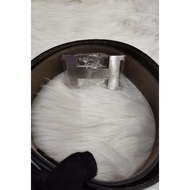 Leather H BELT Smooth Bukle Belt Men Belt (Silver)