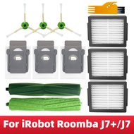 แปรงแปรงด้านข้างหลักถุงหูรูดตัวกรอง Hepa เปลี่ยนอะไหล่สำหรับ Irobot Roomba J7 + J7อะไหล่เครื่องทำความสะอาดหุ่นยนต์ดูดฝุ่น