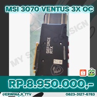 MSI GeForce RTX 3070 NON-LHR 8GB GDDR6 - (NEGO TIPIS) Ventus 3X OC