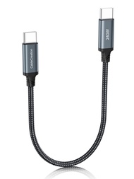 Short USB C to USB C Cable 1FT 240W 100W Braided Super Fast Charging Cord, Type C to C Cable for iPh