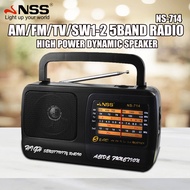 NSS Radio fm am original TV SW1 SW2 5 Band Radio AC and DC Dual Power HiFi sterto radio am fm sale radio Adjustable Volume with Headphone Jack NS-712 713