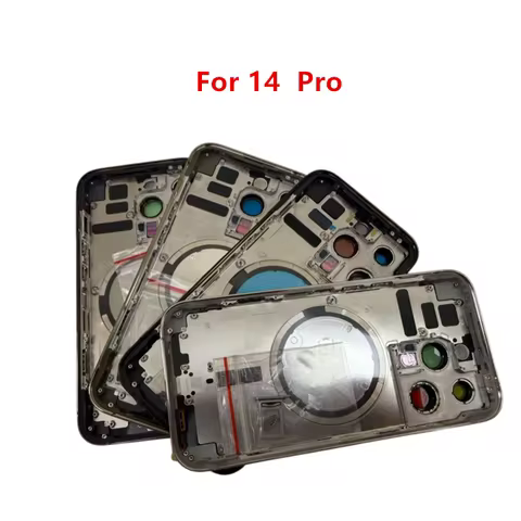 Best Ori For 14 Pro Back Housing Battery Cover+Middle Frame Chassis+with Side Buttons+SIM Tray