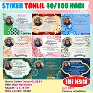 STIKER TAHLIL 40 HARI / 100 HARI / 1 TAHUNAN