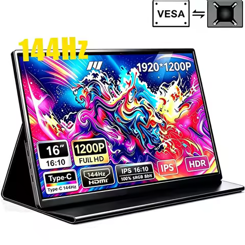 144Hz 16 inch Portable Monitor FHD IPS Screen 1200P HDR 16:10 Display with VESA Hole HDMI USB Type-C