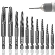 Screw Extractor Set,10 Pcs Screw Extractor,1/4inch Hex Shank Broken Screw Extractor,Screw Remover & 