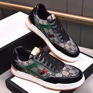1: 1 Original Label AAA+I Casual Shoes Classic Red Green Stripes Cowhide Stitching Old Pattern logo 