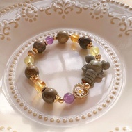 海中霸王的可愛日常 龍蝦手鍊 阿拉善 烏拉圭紫水晶 黃水晶