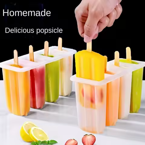 4-Cavity Diy Popsicle Mold - Creative Ice Cream & Treat Maker For , Summer Gadget Ice cream mold Ice