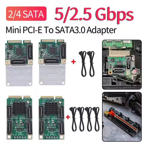 M.2 PCI-E 2.0 Converter B+M Key Expansion Card Mini PCI-E To SATA3.0 Adapter 5/2.5 Gbps SSD Adapter 