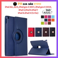 360* rotating leather case for iPad Air, Air2, iPad gen 5 2017, iPad gen 6 2018. iPad 5.iPad 6.IPad 