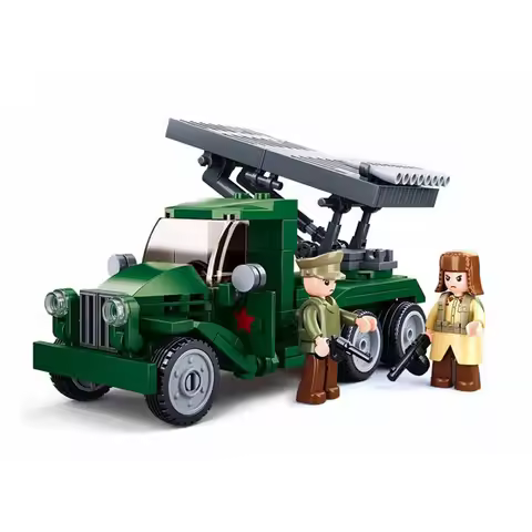 Military WW 2 II BM-13 Rocket Artillery Katyusha Missile Guns Army Weapon Building Blocks Kit Bricks