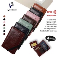 American retro RFID passport storage card bag multifunctional wallet Dompet pelbagai fungsi untuk pe