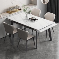 [SG SELLER ]Italian Extendable Dining Table Set Sintered Stone Dining Table Set w Chair Marble Dining Table Marble Square Table For HDB BTO Condo Landed Dining Room Furniture