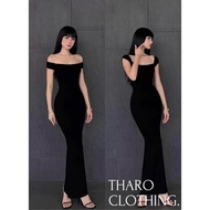 Short Sleeve Off Shoulder Dress, Fishtail Shape - Tharo Clothing [DAM00056]