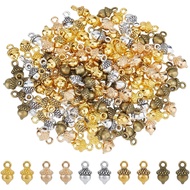 SUPERFINDINGS 150Pcs 5 Colors Acorn Nut Charms 12x7.5mm Alloy Acorn Charms with Jump Ring Tibetan St