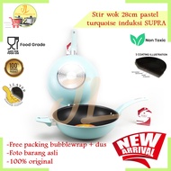 Stir wok teflon pan 28cm supra pastel Turquoise / non-stick induction pan