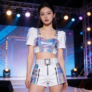 Girls' Dance Costume - White Song & Jazz Dance Outfit