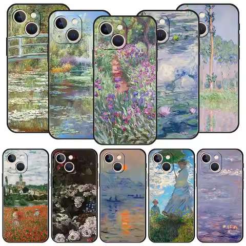 Claude Monet Impressionism Painter For iPhone 11 12 13 15 16 14 Pro Max Phone Case X XR XS 7 8 Plus 
