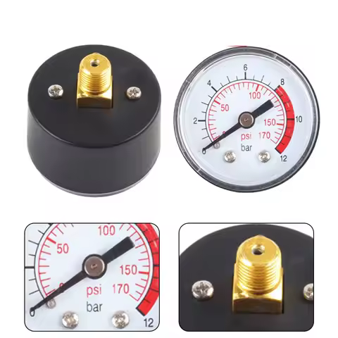 1Pcs Air Compressor Pneumatic Hydraulic Pressure Gauge 0-12Bar / 0-170PSI 39x41mm Digital Pressure M