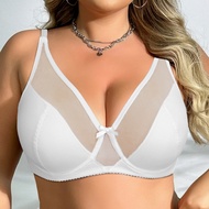 PARIFAIRY Woman Bra Plus Size Thin Bra with Wire Breathable Mesh Lingerie 38D 40D 42D 44D 46D 48D-30