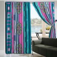 Cozzi Tropical Roxana French Pleated 4 Panel Sliding Door Curtain Langsir Ready Made Curtains [ 2 pi