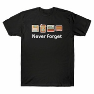 Disk, And Camera T-Shirt Station Never Forget Vintage Radio Men'S Retro Tee