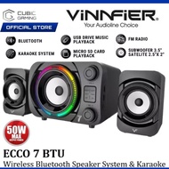 VINNFIER ECCO 7 BTU WIRELESS BLUETOOTH SPEAKER 50W 2.1/KARAOKE SYSTEM /FM RADIO/MICRO SD CARD SLOT/T