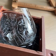 【客製化禮物】單人插畫 寵物插畫 玻璃杯 雕刻 水杯 酒杯 生日禮