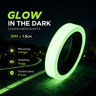 CAHAYA HIJAU TaffPACK Glow In The Dark Luminous Tape 10M x 1.5cm Green Light Marker Adhesive A0015