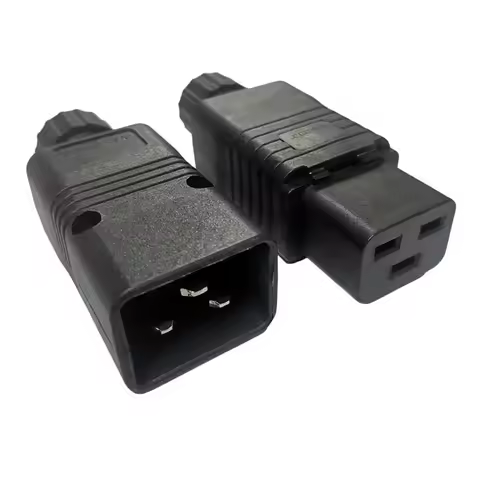 Black 16A 250V Rewireable IEC320 C19 C20 Male Female Connector Detachable PDU AC Power Plug Power Ca