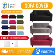 Wintop Elastic Plain Sofa Cover Regular L Shape 1/2/3/4-seater Seat Cover Slipcover Set
