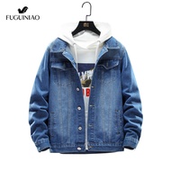 Fuguiniao Áo Khoác Nam Áo Khoác Denim M-3XL