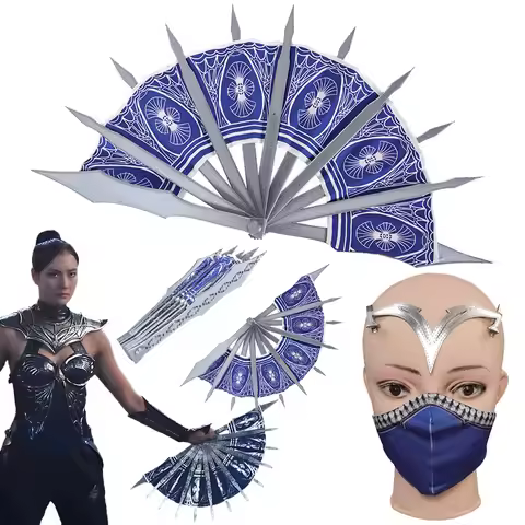 Fantasia MK2 Kitana Fan Blade Game Mortal Kombat 2 Cosplay Disfraz Costume Accessories Women Hallowe