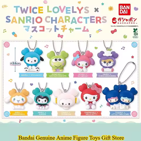 Bandai Original Gashapon TWICE LOVELY x Sanrio Collaboration Hello Kitty Rubber Keychain Cute Kawaii