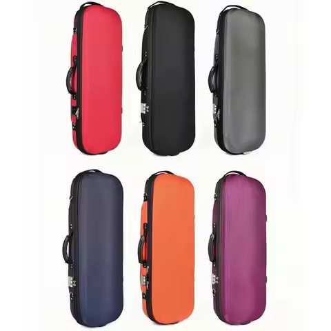 Multicolor Square Violin Case 4/4 3/4 Shockproof Composite Fiber Violin Professional Case Grid Squar