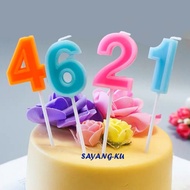 Large Number Birthday Cake Candle/Colourful Birthday Candle/Number Candle 0 to 9/Lilin Hari Jadi/Loc