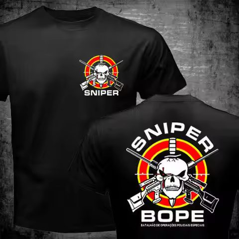 Brazil Military Unit BOPE Special Forces Sniper Men T-shirt Casual O-Neck Men T Shirt Cotton Tees St