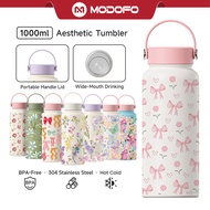 MODOFO 1000ML Thermos Bottle Insulated Tumbler Christmas Gift Thermos Cup Portable Aquaflask Tumbler