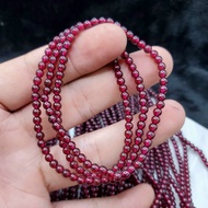 Vòng Tay Ngọc Hồng Lựu ( đá Garnet) hạt 4.5mm hợp mệnh Hoả- Thổ- PTGems