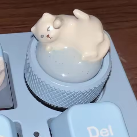 Hi75 Knob Buttons Water Translucent Cute Cat Knob Buttons Custom K81 Mechanical Keyboard Keycaps for