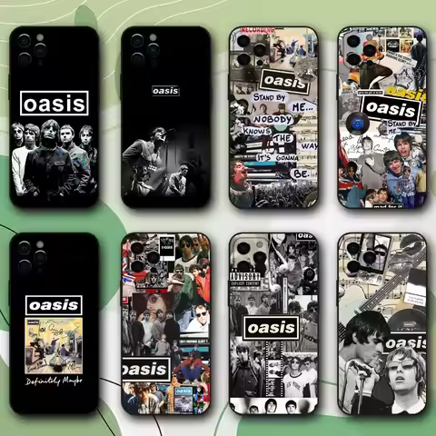 O-Oasis Band Phone Case For iPhone 15,14,13,12,11,Pro,X,XS,Max,XR,Plus,Mini Soft Black Cover