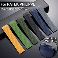 For PATEK PHILIPPE Aquanaut 5164A 5167A 5168A Curved End Rubber Watch Band 21mm – Silicone Resin TPU