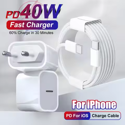 PD 40W USB C Fast Charger For Apple iPhone 16 15 11 12 13 14 Pro Max Plus Fast Charge Phone Charger 