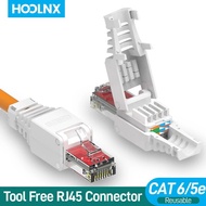 Hoolnx Tool free RJ45 connector, CAT6 Modular Plug No crimp tool Reusable Termination Plugs For 23AW
