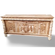 Buffet TV Minimalis Kayu Jati Ukir Tambang 200cm / Meja TV Kayu