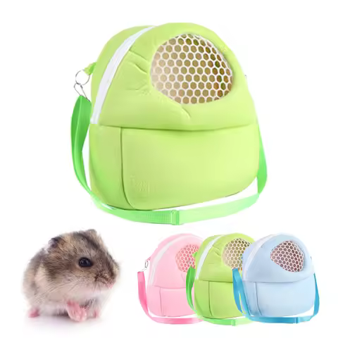 Hamster Travel Carrier Bag Chinchilla Guinea Pig Bunny Breathable Carrier Cage Warm Soft Travel Walk