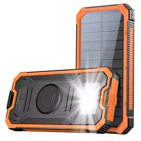 Outdoor Waterproof Wireless Charging Solar Power Bank 20000mAh Fast Charging Emergency Mobile Power 
