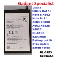 Infinix Hot 10 Note 8 X692 Note 8i 11 X683 X683B X662 X682B X682C BL-51BX 5200mAh Battery hot10 51bx note8i Bateri note8